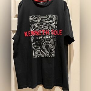 Kenneth Cole Black with Red and White Pop Out Graphic T-Shirt for Men size 2X